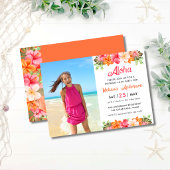 Aloha Tropical Floral Birthday Luau Party 招待状