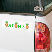 ALOHA Tropical Hawaii Pineapple Bumper Sticker バンパーステッカー (トラック上)