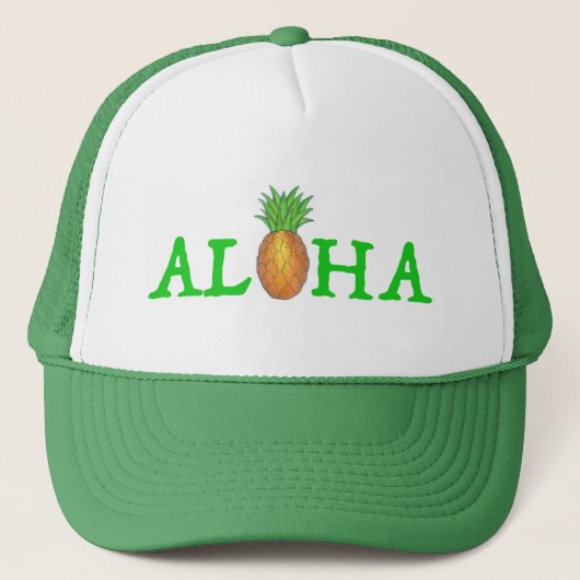 ALOHA Tropical Island Hawaiian Pineapple Hat キャップ (正面)