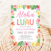 Aloha Tropical Luau Birthday Party Invitation 招待状