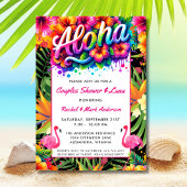 Aloha Tropical Luau Couples Bridal Shower 招待状