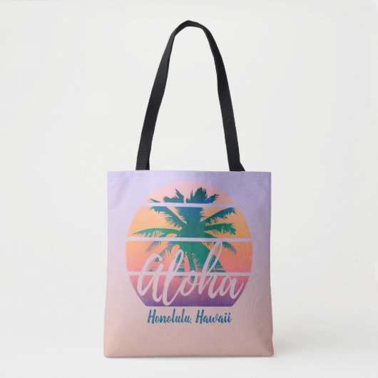 Aloha Tropical Sunsetカスタマイズ可能 トートバッグ (正面)