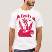 Aloha Tropical Wave Beach Illustration Tシャツ (正面)