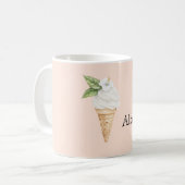 Aloha Vanilla Ice Cream Cone Hibiscus Flower コーヒーマグカップ (正面左)