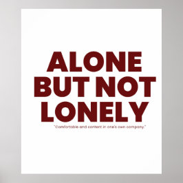 Alone But Not Lonely ポスター