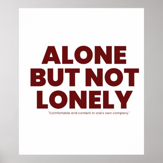 Alone But Not Lonely ポスター (正面)