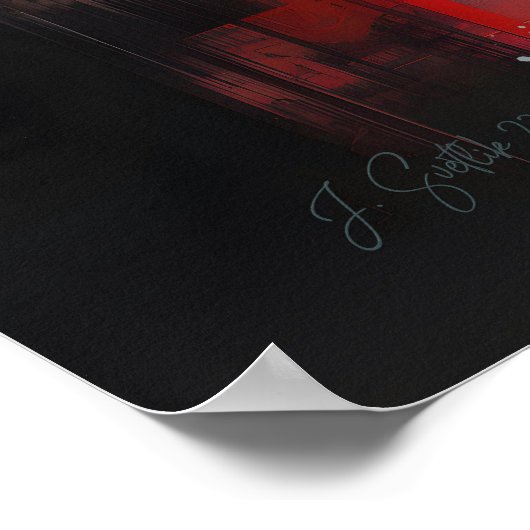 Alone by the Lake – Solitude at Sunset ポスター (角)