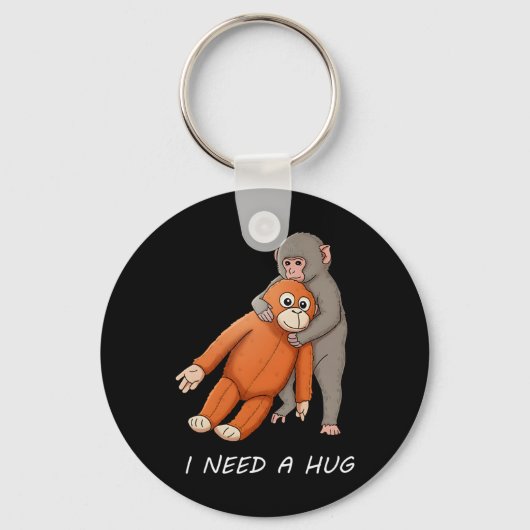 Alone Byby Monkey Punch I Need A Hug Cute Design  キーホルダー (正面)