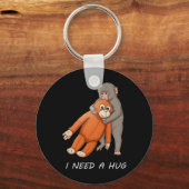 Alone Byby Monkey Punch I Need A Hug Cute Design  キーホルダー (正面)