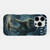 Alone, Not Defeated | Motivational Wolf Art iPhoneケース (裏面横)