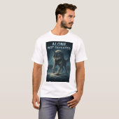 Alone, Not Defeated | Motivational Wolf Art Tシャツ (正面フル)