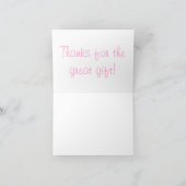 Along Came A Carriage Pink Baby Shower Thank You サンキューカード (内部)
