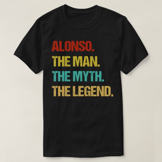 Alonso男は伝説プルオーバー神話 Tシャツ (デザイン正面)