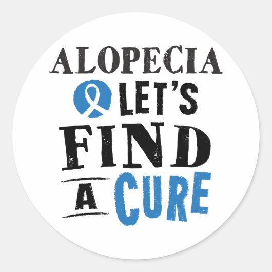 AlopeciaはCure Supportリボンステッカーを見つけることができる ラウンドシール (正面)