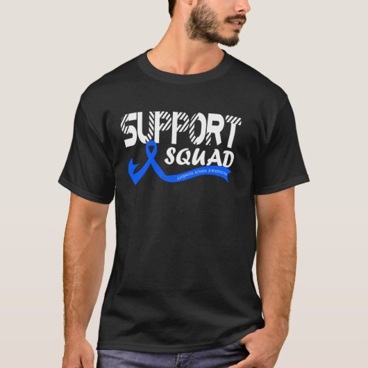Alopecia Areata認識度サポート – Squad Ribbon B Tシャツ (正面)