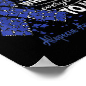 Alopecia Areata認識度I衣服ブルー ポスター (角)