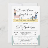 Alpacaラマのママのベビーシャワーの招待状 招待状 (正面)