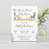 Alpacaラマのママのベビーシャワーの招待状 招待状 (スタンド正面)