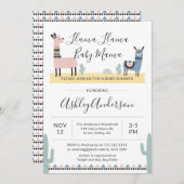 Alpacaラマのママのベビーシャワーの招待状 招待状 (正面/裏面)