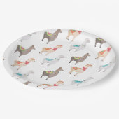 Alpaca Baby Shower | Watercolor Llama Kids Party ペーパープレート (アングル)