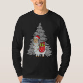 Alpaca Christmas Tree Santa Fun Celebration Happy  Tシャツ (正面)
