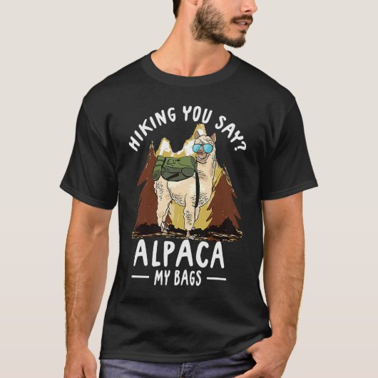 Alpaca Hiking Apparel For Women Tシャツ (正面)