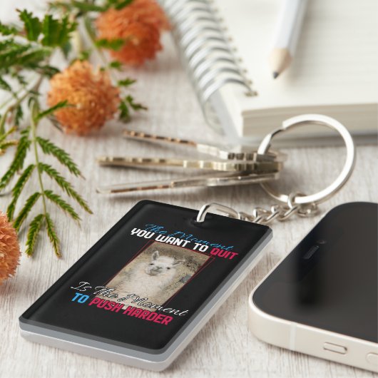 Alpaca Llama – より強くプッシュ勇気付けられる キーホルダー (正面右)