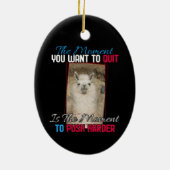 Alpaca Llama – より強くプッシュ勇気付けられる セラミックオーナメント (裏面)