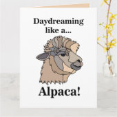 Alpaca Llama Funny カード (黄色い花)