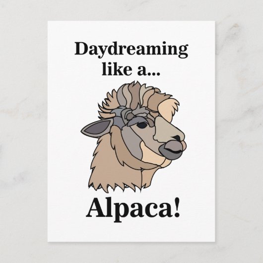 Alpaca Llama Funny Animal ポストカード (正面)