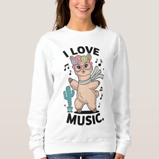 Alpaca love music スウェットシャツ (正面)
