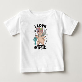 Alpaca love music ベビーTシャツ