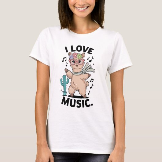 Alpaca love music tシャツ (正面)