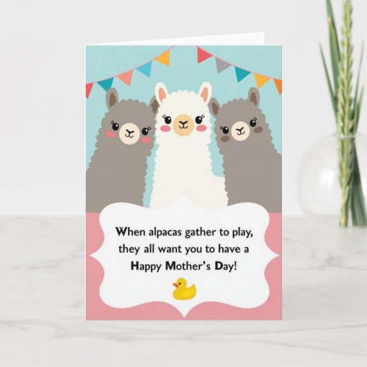 Alpaca Mothers Day Play Card カード (正面)