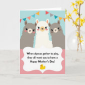 Alpaca Mothers Day Play Card カード (黄色い花)