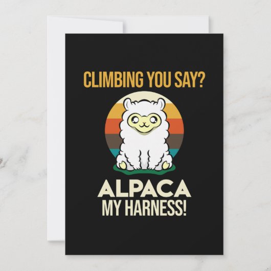 Alpaca My Harness Mountain Climber Rock Climbing G サンキューカード (正面)
