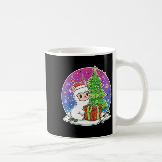Alpaca Santa Hat Xmas Alpaca Lover Adults Boy Girl コーヒーマグカップ (右)