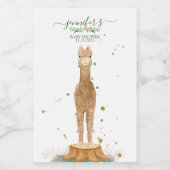 Alpaca script baby shower birthday farm animal フードラベル (シングルラベル)