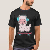 Alpaca Skateboard Skateboard Enthusiast Tシャツ (正面)