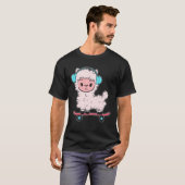 Alpaca Skateboard Skateboard Enthusiast Tシャツ (正面フル)