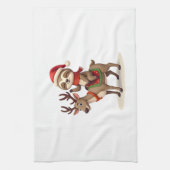 Alpaca Sloth Christmas (1) キッチンタオル (縦)