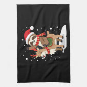 Alpaca Sloth Christmas (2) キッチンタオル (縦)