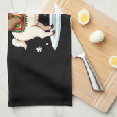 Alpaca Sloth Christmas (3) キッチンタオル (四つ折り)