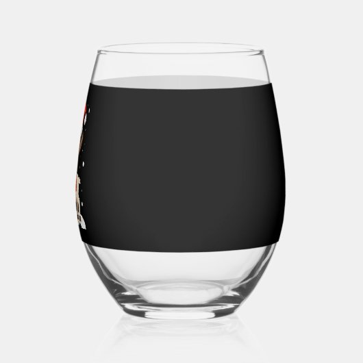 Alpaca Sloth Christmas (3) ステムなしワイングラス (左)