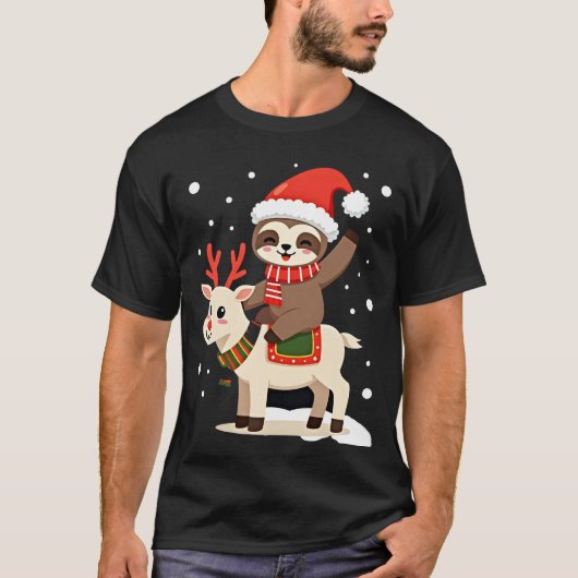 Alpaca Sloth Christmas (3) Tシャツ (正面)