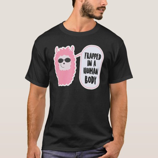 Alpaca   Sunglasses Alpaca in a Human Body Tシャツ (正面)