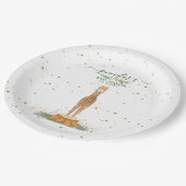 Alpaca Theme Baby Shower Kids Birthday ペーパープレート (アングル)