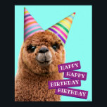 Alpaca Wearing Party Hats ポスター<br><div class="desc">HAPPY HAPPY BIRTHDAY BIRTHDAY! | Avanti,  the Global Humor Brand™ has been entertaining the world with its Feel Good Funny greeting cards for over 40 years. Our characters live life to the fullest and celebrate the humor in everyday life.</div>