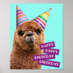 Alpaca Wearing Party Hats ポスター<br><div class="desc">HAPPY HAPPY BIRTHDAY BIRTHDAY! | Avanti,  the Global Humor Brand™ has been entertaining the world with its Feel Good Funny greeting cards for over 40 years. Our characters live life to the fullest and celebrate the humor in everyday life.</div>