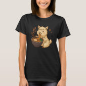 Alpaca with Noodles Ramen Kawaii Alpaca Tシャツ (正面)